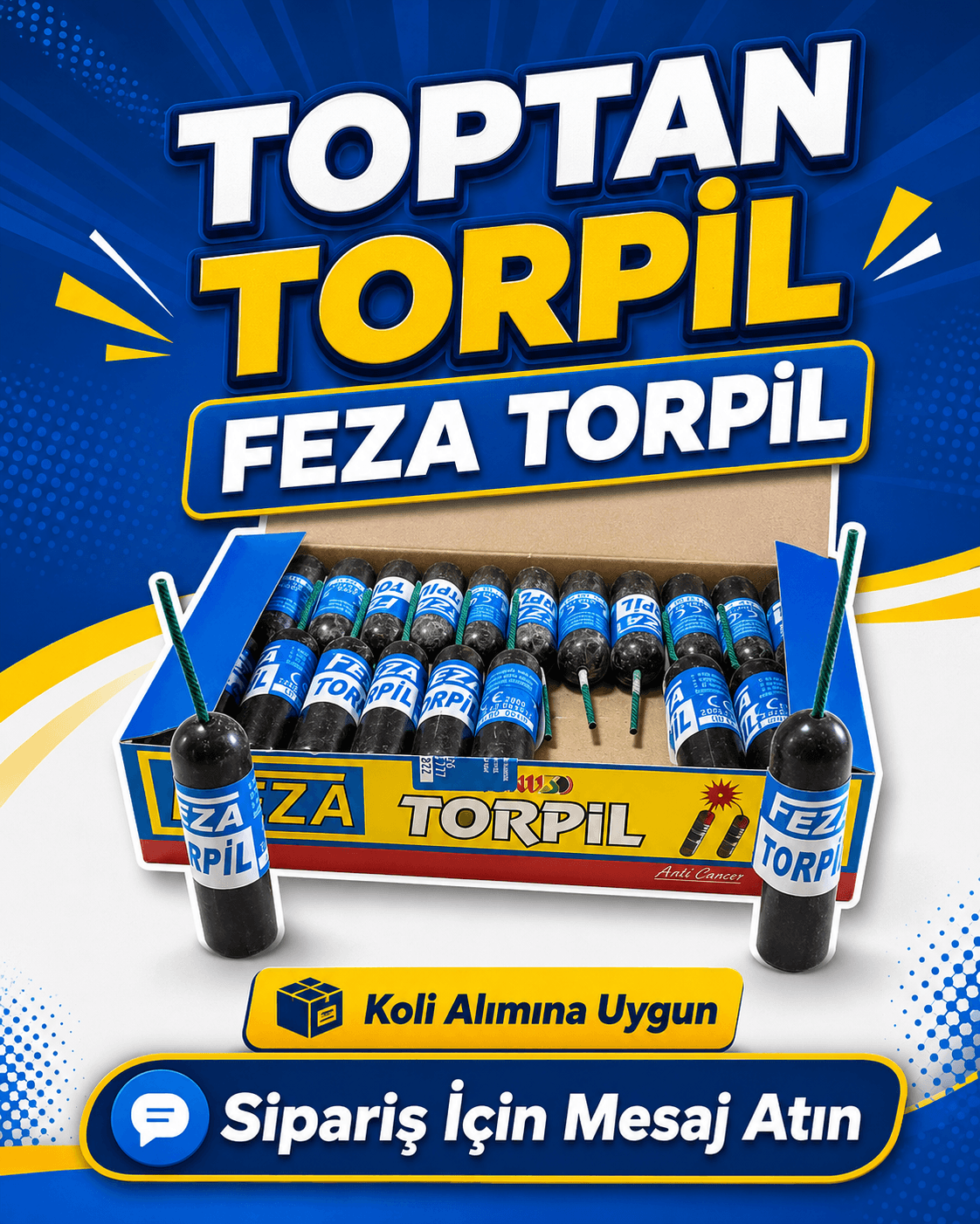 Torpil renk seçenekleri: sarı, mavi, yeşil, beyaz, mor ve ışıldak torpil